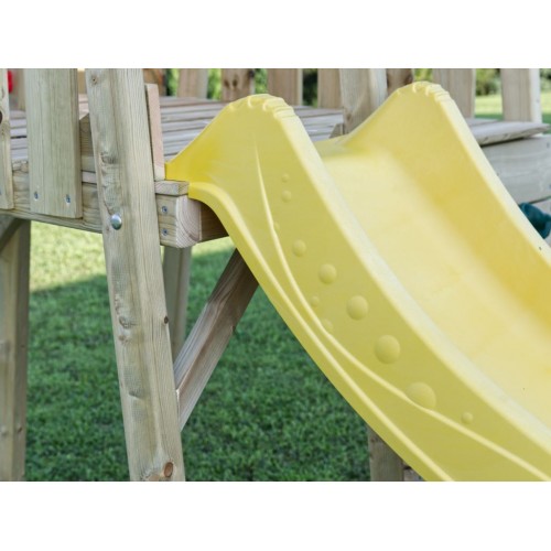 Casetta per Bambini in Legno da Giardino con Scivolo e altalena doppia