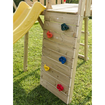 Casetta per Bambini in Legno da Giardino con Scivolo e altalena doppia