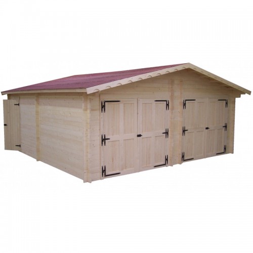 Garage in legno Box Auto 42 mq con sistema Block House