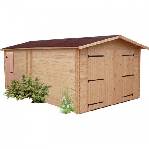 Garage in legno Box Auto 370x570 cm con sistema Block House