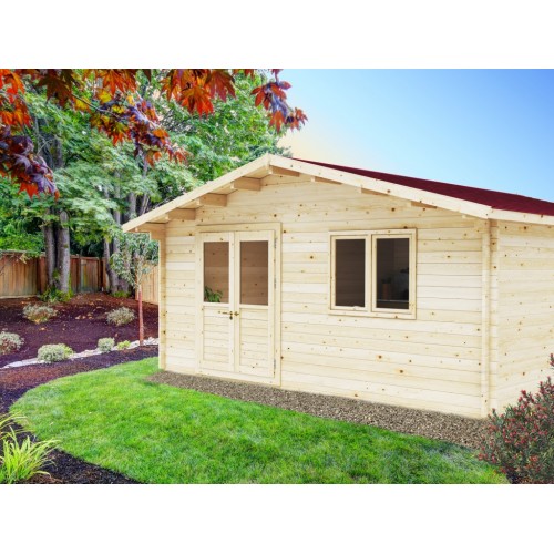 Casetta da Giardino 44 mm in Legno 6x6 infissi con doppio vetro