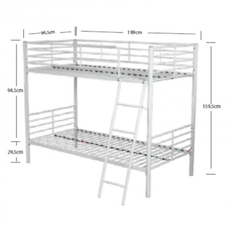 Struttura 2 Letti Singoli a Castello 90x190 Bianco con Doghe Cameretta Bambini | BricoShop24