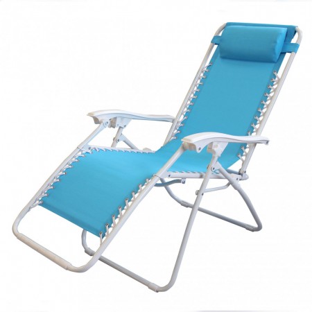 Sdraio relax Azzurra con struttura in acciaio Bianco Spiaggia Giardino