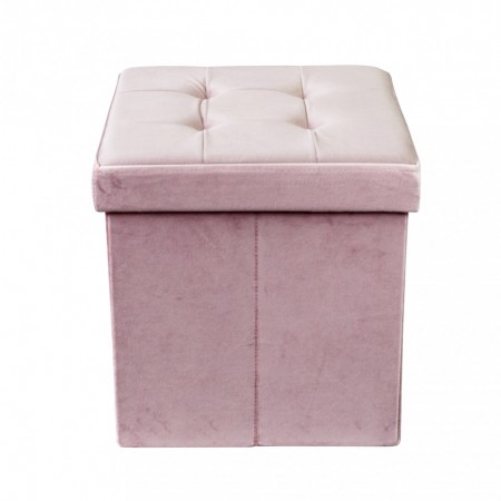 Pouf Contenitore Portaoggetti Rosa Quadrato Portaoggetti 38x38 cm