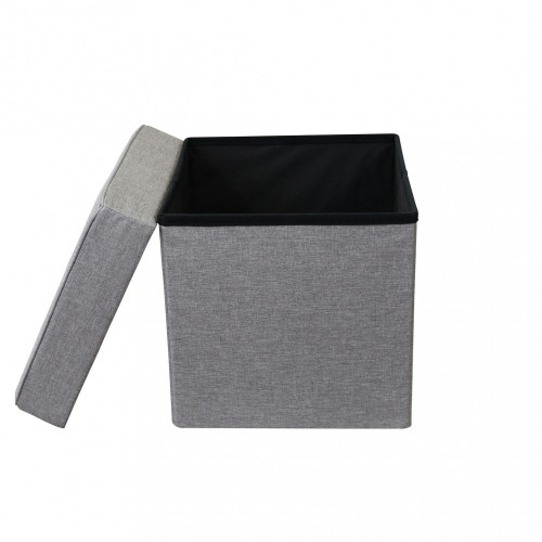 Pouf Contenitore Grigio Chiaro Quadrato 38x38x40 cm
