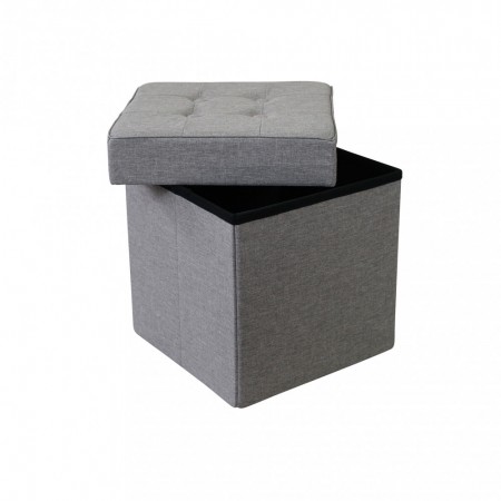 Pouf Contenitore Grigio Chiaro Quadrato 38x38x40 cm