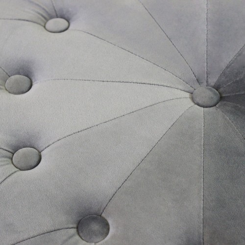 Pouf Poggiapiedi Rotondo in Velluto Grigio 67 x 41 cm
