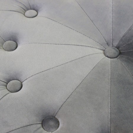 Pouf Poggiapiedi Rotondo in Velluto Grigio 67 x 41 cm