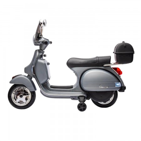 Moto Elettrica per Bambini Piaggio Vespa PX 150 Grigio Batteria 12 V