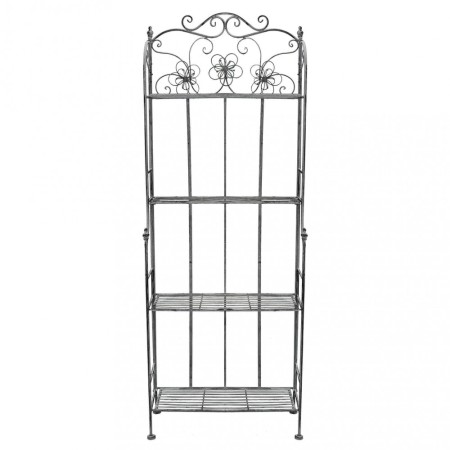 Scaffale in Metallo Antico 4 Ripiani Verniciato Bianco 60x31x158 cm