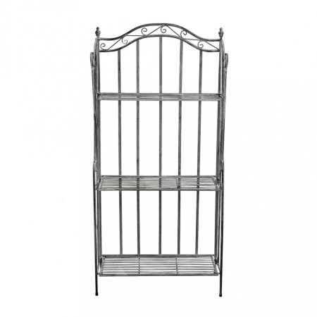 Supporto in Metallo Antico Vintage 3 Ripiani Angolare Bianco 49x35x115cm