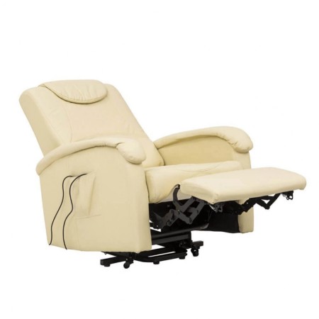 Poltrona Elettrica Massaggiante Reclinabile in Ecopelle Beige