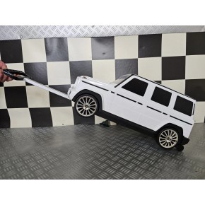 Valigia da Viaggio 2 in 1 Auto Mercedes Bianca Cavalcabile per Bambini 2