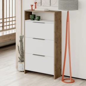 Scarpiera 3 Ante a Ribalta Noce Bianco 78x28x139 cm 2