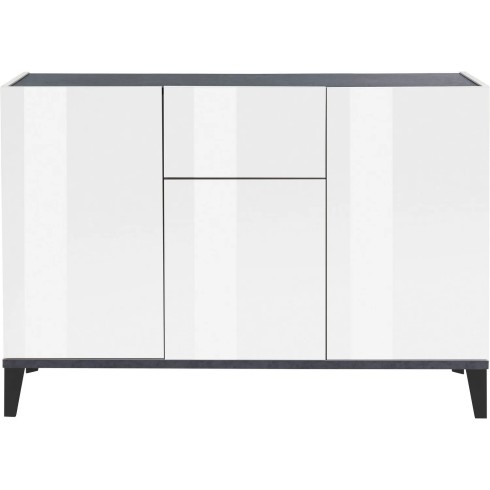 Credenza con 3 Ante 1 Cassetto 120x40x82 Bianco Ardesia