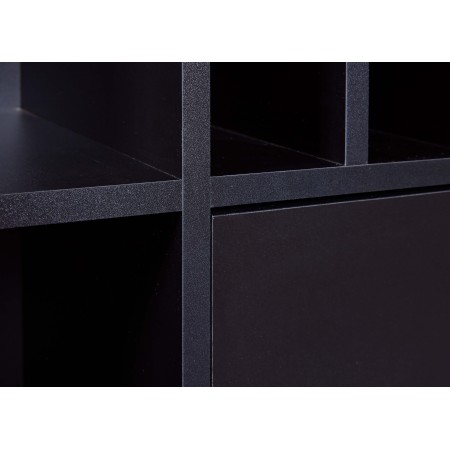 Cantinetta Helina nera in rovere artigianale 76,8x33x124,4 cm