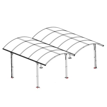 Carport in Alluminio 6x5 metri Policarbonato Gazebo Posto Auto Capanno Tettoia | BricoShop24