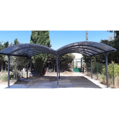 Carport in Alluminio 6x5 metri Policarbonato Gazebo Posto Auto Capanno Tettoia | BricoShop24