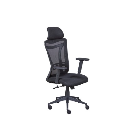 Sedia da Ufficio Nera in Rete Ergonomica con Ruote