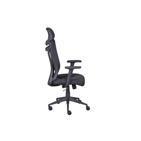 Sedia da Ufficio Nera in Rete Ergonomica con Ruote