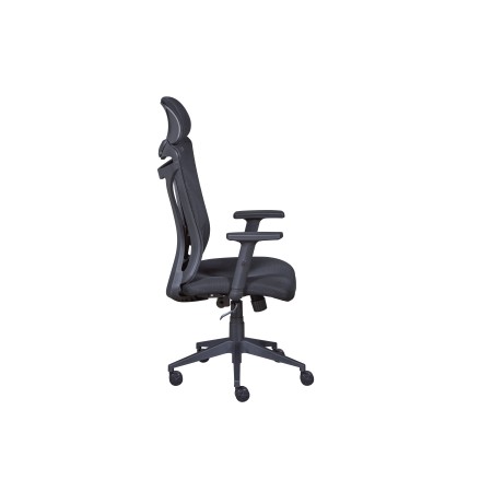 Sedia da Ufficio Nera in Rete Ergonomica con Ruote