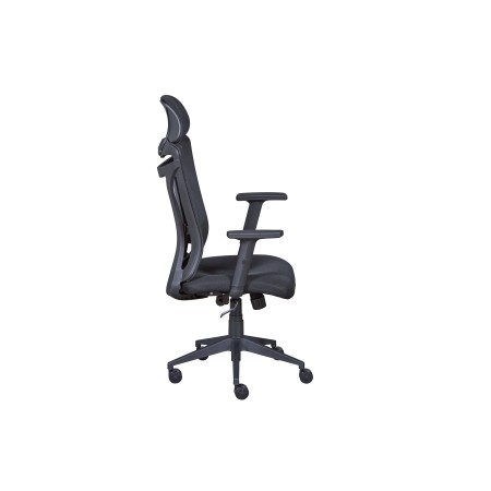 Sedia da Ufficio Nera in Rete Ergonomica con Ruote