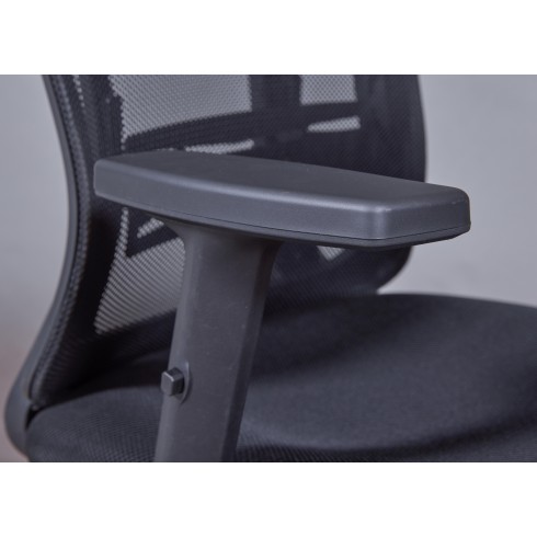 Sedia da Ufficio Nera in Rete Ergonomica con Ruote