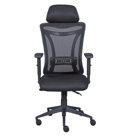 Sedia da Ufficio Nera in Rete Ergonomica con Ruote