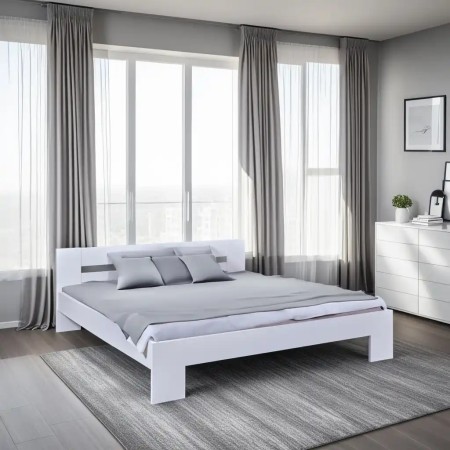 Struttura Letto Matrimoniale 180x200 cm Bianco senza Doghe