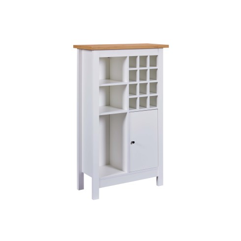 Credenza Cantina Porta Vino Bianco Rovere 76,8 x 33 x 124,4 cm