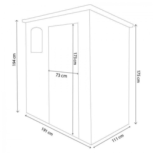 Casetta in Plastica Resina Grigio con Finestra 191x111x194 cm
