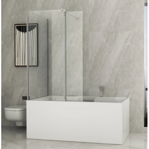 Box Doccia Sopravasca Anta Fissa Pieghevole Vetro 6mm 70x85+40 cm