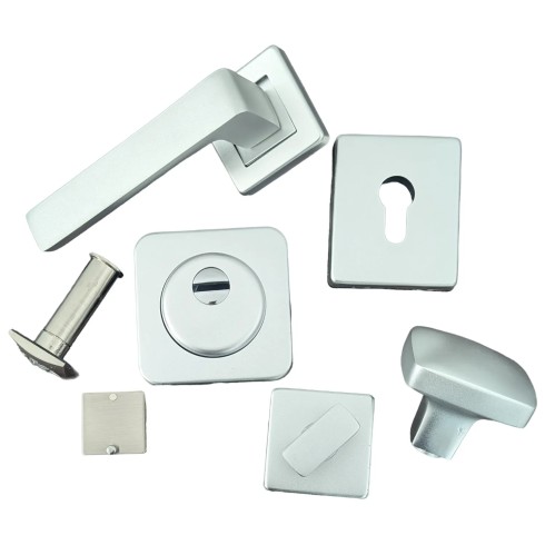 Maniglia Porta Blindata Kit Accessori Quadrato con Pomo Esterno