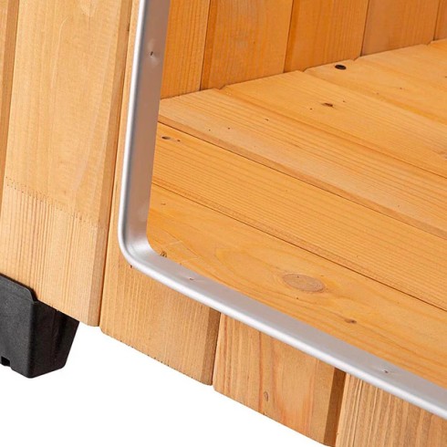 Cuccia Per Cani XL In Legno Isolata – 116x90x82 Cm, Con Tetto Impermeabile E Tenda, Per Razze Grandi (castagno)