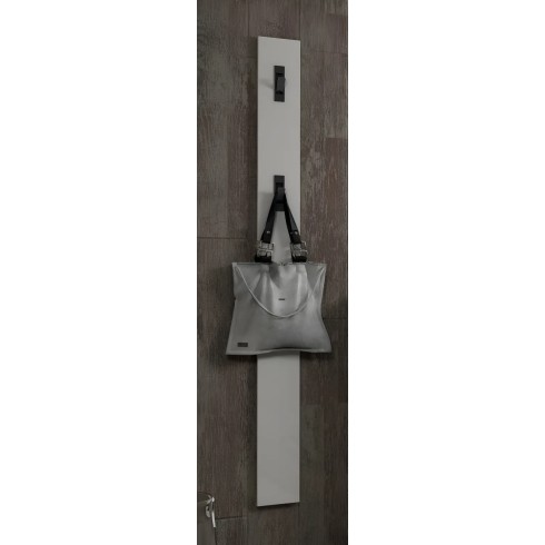 Appendiabiti da Parete Bianco 16x2x65 cm con Ganci in Ferro