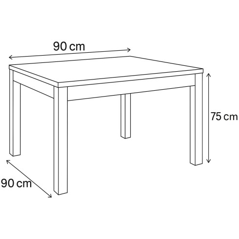 Tavolo a Libro 90x90 cm Bianco Moderno