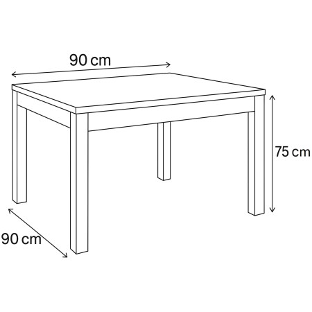 Tavolo a Libro 90x90 cm Bianco Moderno