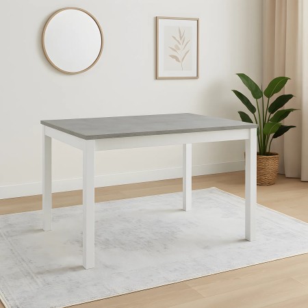 Tavolo Allungabile da Pranzo 120x80 cm Cemento e Bianco