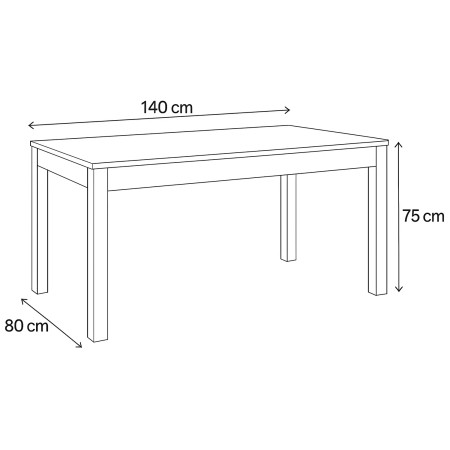 Tavolo Allungabile 140x80 cm Cemento e Bianco