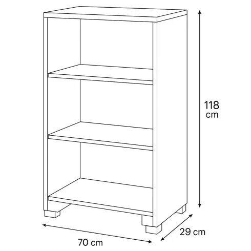 Libreria a Giorno 70x29x118 cm Cemento Ripiani Regolabili