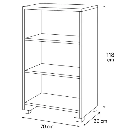 Libreria a Giorno 70x29x118 cm Cemento Ripiani Regolabili