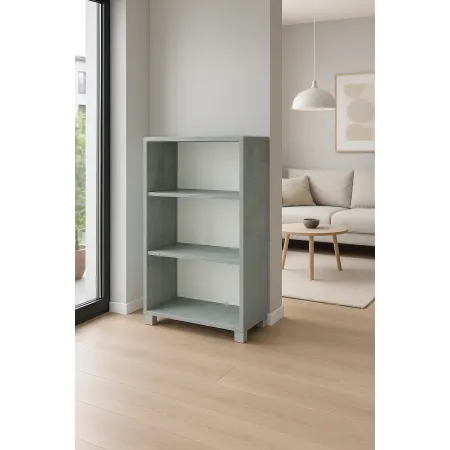 Libreria a Giorno 70x29x118 cm Cemento Ripiani Regolabili