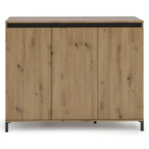 Credenza Soggiorno 3 Ante 138x110 cm Rovere Moderna