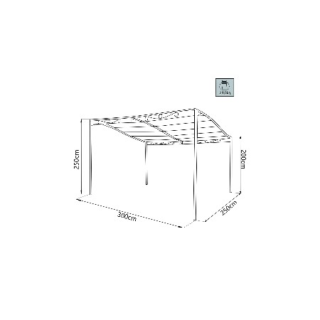 Gazebo Pergola 3x2,5 m Struttura Acciaio Telo Ecrù