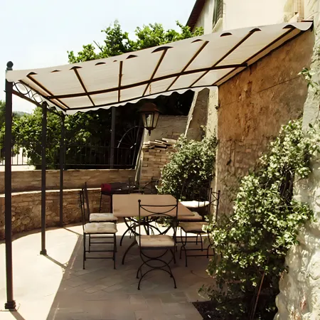 Gazebo Pergola Addossato 3x4 m Metallo Antracite Telo Ecrù