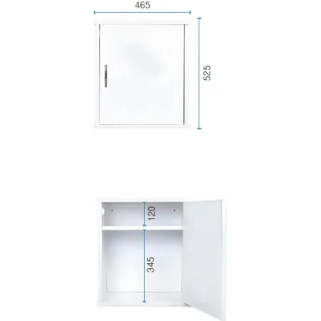 Pensile Lavanderia 46,5x34x52,5 cm PVC 1 Anta Bianco Salvaspazio