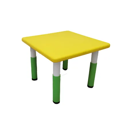 Tavolo Bambini Giallo 62x62x52 cm Altezza Regolabile Acciaio