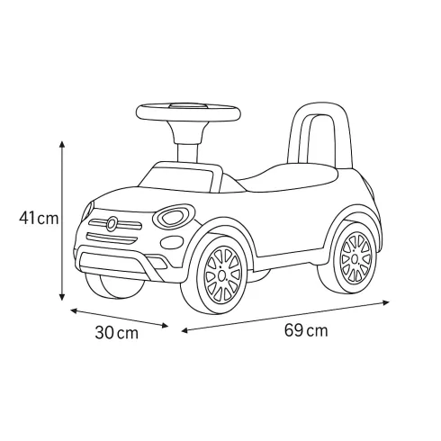 Macchinetta per Bambini Cavalcabile a Spinta Fiat 500X Rossa