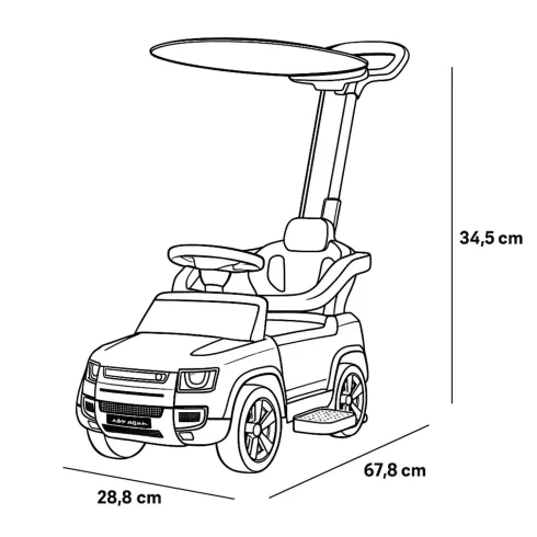 Macchina Bambini Primi Passi 86x44x98 cm Maniglia Regolabile Rossa