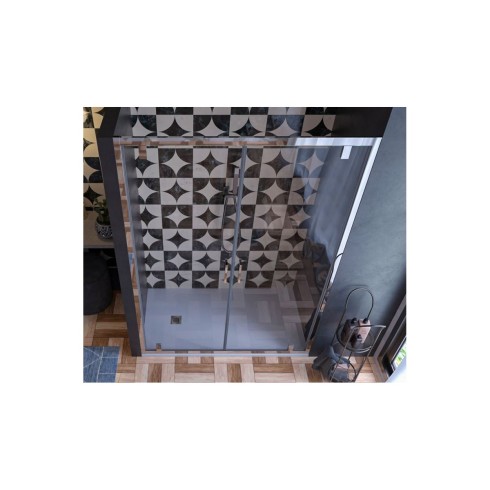 Box Doccia Nicchia 2 Ante Battente Saloon Vetro 6 mm Porta Parete in Cristallo